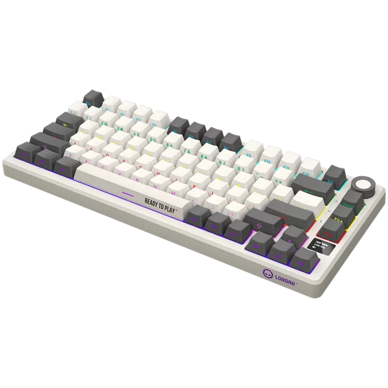 LORGAR KBP7075W, Kabellose 75% Mechanische Gaming-Tastatur Pro, Beige, EN-Layout
