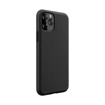 Silikonhülle Devia Nature Series für iPhone 12 Pro Max – schwarz, Soft-Touch-Schutzhülle