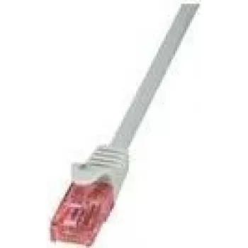 LogiLink CQ2052U RJ45 Netzwerkkabel, Patchkabel CAT 6 U/UTP 2,00 m grau flammwidrig, mit Knickschutz