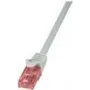 LogiLink CQ2052U RJ45 Netzwerkkabel, Patchkabel CAT 6 U/UTP 2,00 m grau flammwidrig, mit Knickschutz