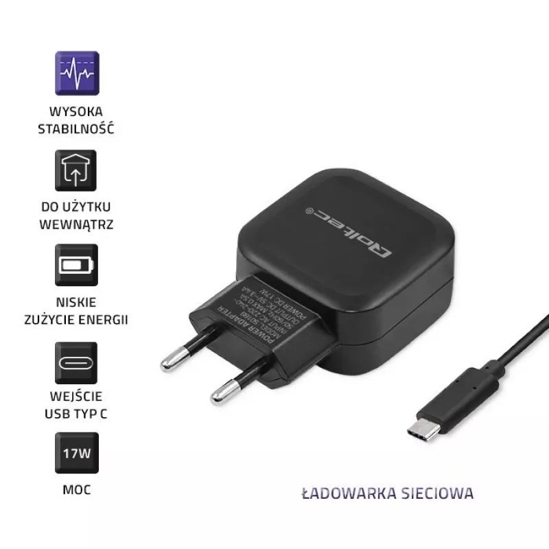 Qoltec 50188 Ladegerät für mobile Geräte Laptop, Smartphone, Smartwatch, Tablet, Telefon, Universal Schwarz AC, DC Innenbereich