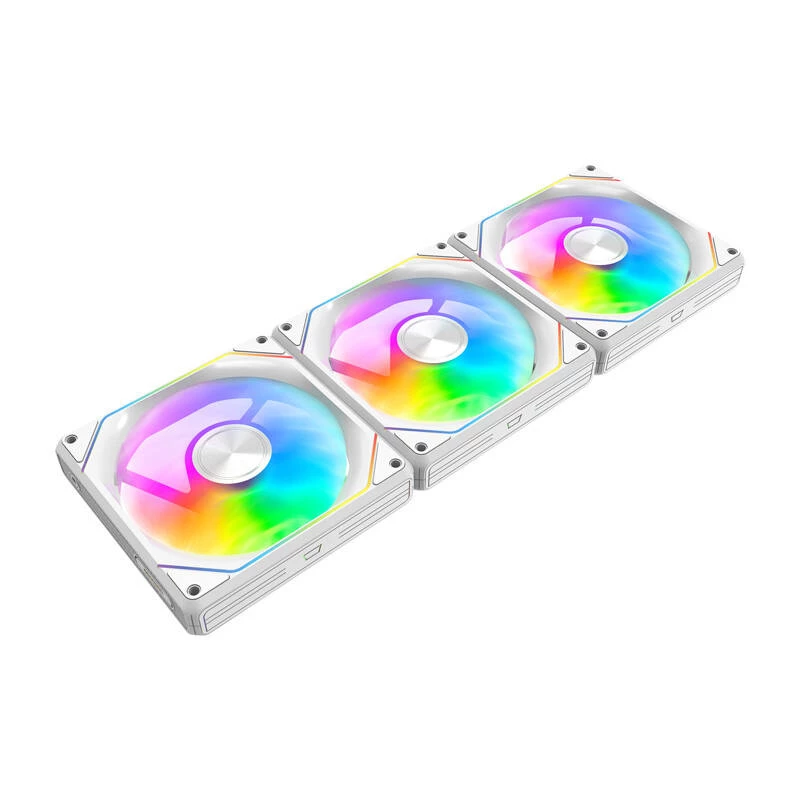 Gehäuselüfter Darkflash Gauss G24 3-in-1 Weiß 120 mm — Set mit 3, 120 mm