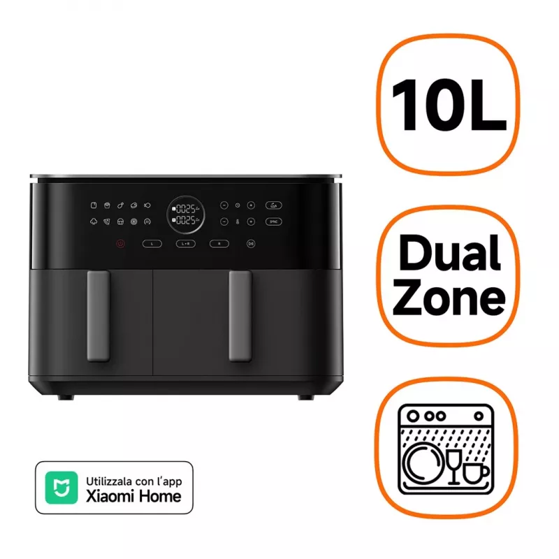 Xiaomi Dual Zone EAN Heißluftfritteuse 10 L 2700W Gesamtleistung Schwarz