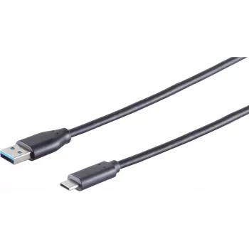 USB-Kabel S/CONN 77141-0.5 USB 3.2 Gen 1 0,5 m USB C USB A Schwarz
