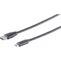 USB-Kabel S/CONN 77141-0.5 USB 3.2 Gen 1 0,5 m USB C USB A Schwarz