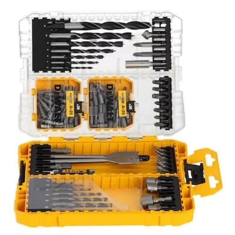 DeWalt Set mit 100 Pozidriv-Schrauben – Befestigungssatz, sortierte Größen für Holz- und Metallanwendungen