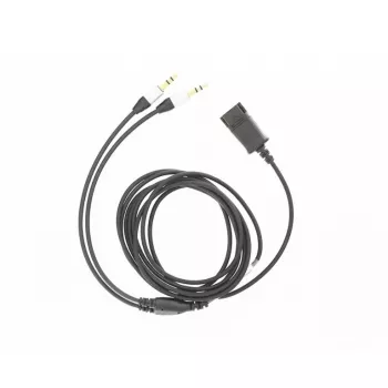 Audio-Adapterkabel Tellur QD auf 2×3,5-mm-Klinke, 2,2 m, schwarz