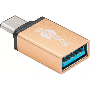 Wentronic Goobay USB-C™ Adapter - USB 3.0 A-Buchse, Gold - für die Verbindung zwischen USB-C™- und USB-A-Geräten (56622)