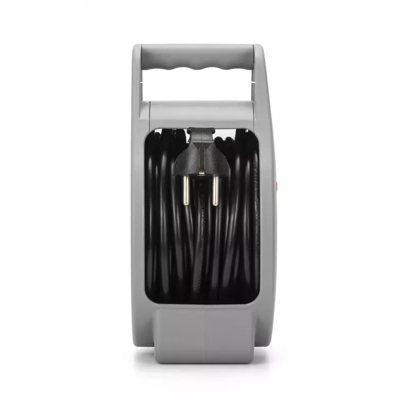 Kabeltrommel MONTIS MT188-10 10 m Kabel, 2 AC-Steckdosen, grau