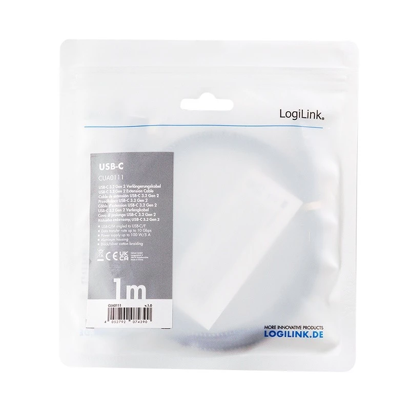 USB 3.2 Gen2 Type-C auf USB-C Buchse, PD, 1 m