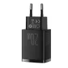 Indoor USB-Schnellladegerät Baseus CCXJ-B01 – 2 Ports (USB-C PD 20W + USB-A QC3.0 18W), 100–240 V, Schwarz