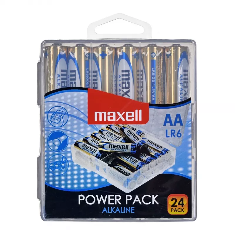 MAXELL Alkali-Batterie LR6 VALUE BOX, 24 Stück.