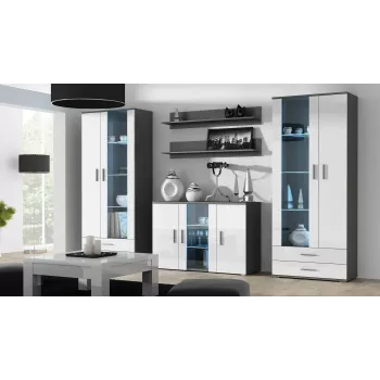 Cama Sideboard 120 cm SOHO S7 grau/weiß glänzend