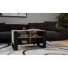 Couchtischplatte e shop STOLIK KAWOWY ŁAWA MODERN 4P schlank Dąb Artisan / schwarze Frezy