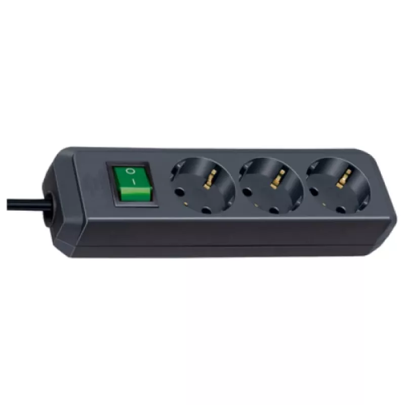 Power Extension Brennenstuhl Eco-Line 5m 3 AC Outlets Schwarz