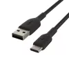 Geflochtenes USB-C auf USB-A Kabel 15cm Schwarz