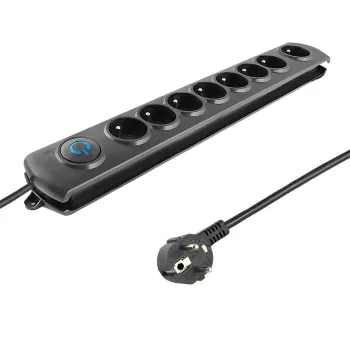 Überspannungsschutz Qoltec 50113 Schwarz 8 AC-Ausgänge 230 V 1,8 m