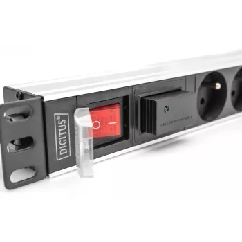 Digitus Steckdosenleiste mit Aluminiumprofil 7-fach CEE 7/5 Buchsen 2 m Kabel