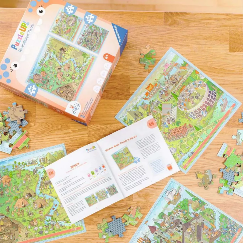 Puzzle UP Geschichte - Steinzeit, Altes Rom, Mittelalter 100, 121 und 144 Teile