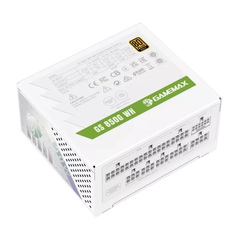 Gamemax Netzteil, 80 PLUS, Gold | GS 850G WH | 850 W
