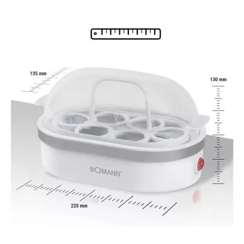 Eierkocher Bomann EK 5022 CB 6 Ei(er) 400 W Silber Transparent Weiß