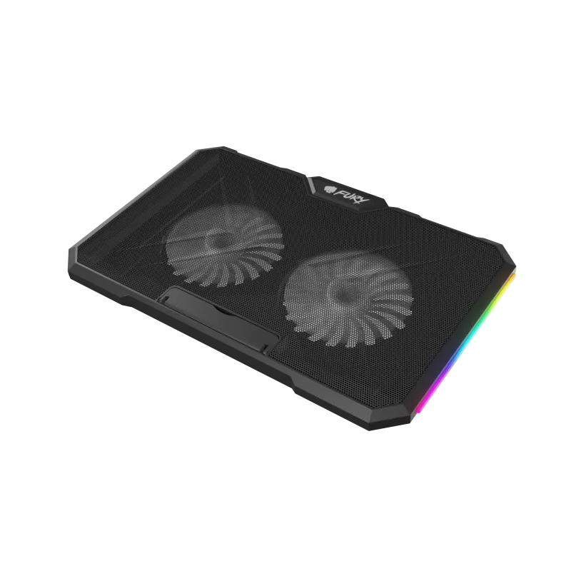 FURY GUNBAI G3 Laptop-Kühler 14.1–17.3 Zoll mit 2 Lüftern, RGB-Beleuchtung, 2× USB