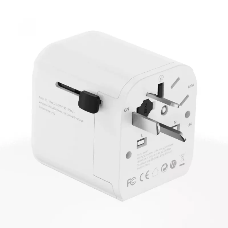 Universal-Reiseadapter GEMBIRD TPA-EU2A12-01-W 12W USB-Netzteil für internationale Steckdosen