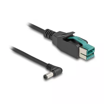 DeLOCK PoweredUSB-Kabel Stecker 12 V auf DC 5,5 x 2,1 mm Stecker gewinkelt 1 m