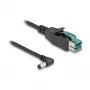 DeLOCK PoweredUSB-Kabel Stecker 12 V auf DC 5,5 x 2,1 mm Stecker gewinkelt 1 m