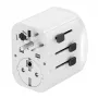 Reiseadapter GEMBIRD TPA-EU2A1C15-01-W – 15W, Typ-E-Stecker, 2× USB-A + 1× USB-C, 100–250V