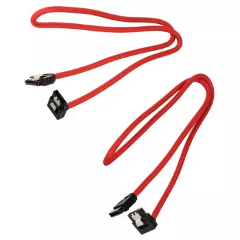 Corsair Premium-Sleeved SATA-Kabel gewinkelt, Rot 60 cm – 2er-Packung
