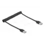 Spiralkabel DeLOCK EASY-USB 2.0 Typ-A Stecker auf Typ-A Stecker 0,5 m bis 0,8 m schwarz