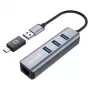 GRAUGEAR USB Hub G-HUB31L-A — USB 3.2 Gen 1 Typ-A-Host, 3x USB 3.2 Gen 1 Typ-A-Ports + RJ-45, 5000 Mbit/s