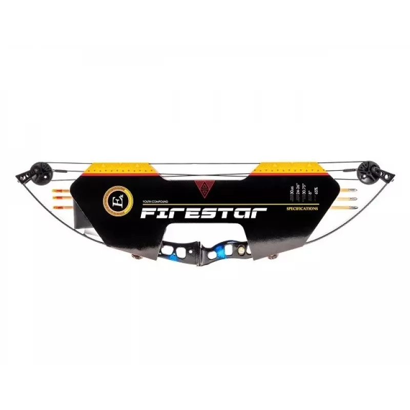 Compoundbogen POE LANG Firestar 25 lbs, Karbon/Aluminium-Konstruktion, 740 mm Länge, 3 Pfeile & Auflage