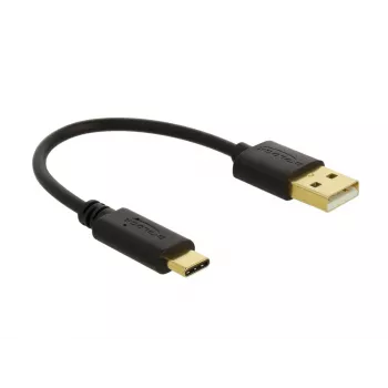 DeLOCK USB-Ladekabel Typ-A auf USB Typ-C 15 cm Schwarz