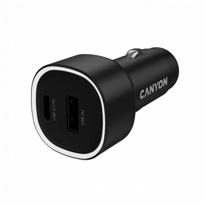 CANYON Auto-Ladegerät OnDrive 48 PD 48W USB-A+USB-C Schwarz
