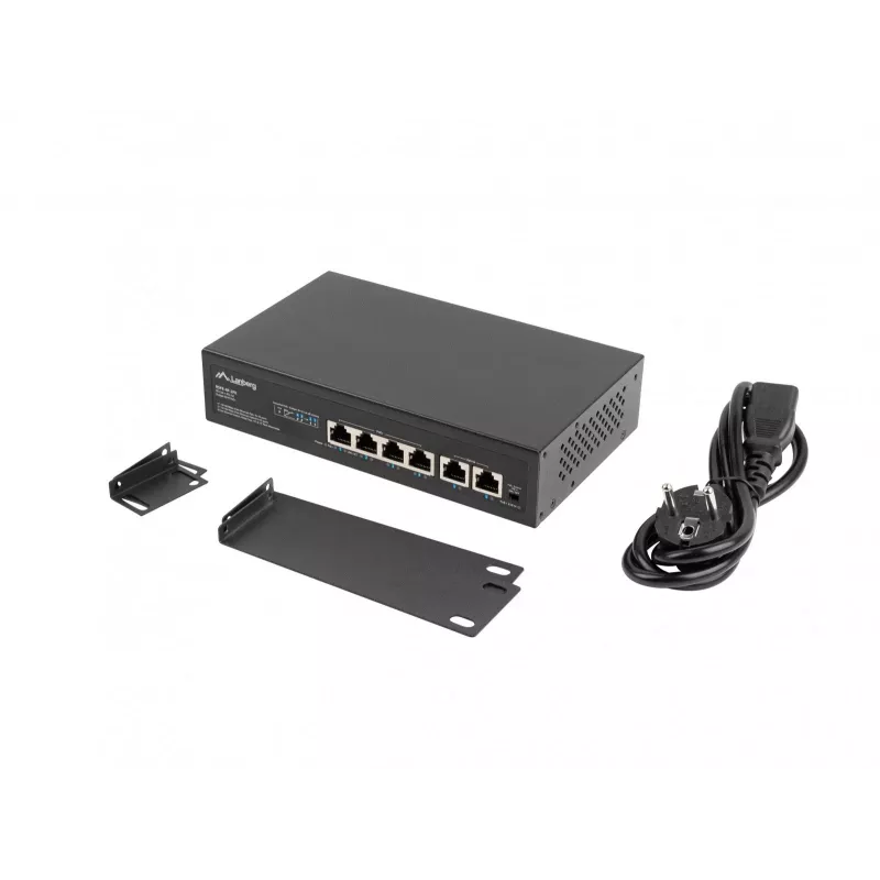 Lanberg Switch PoE+ Rack 10/19 RSFE-4P-2FE-60