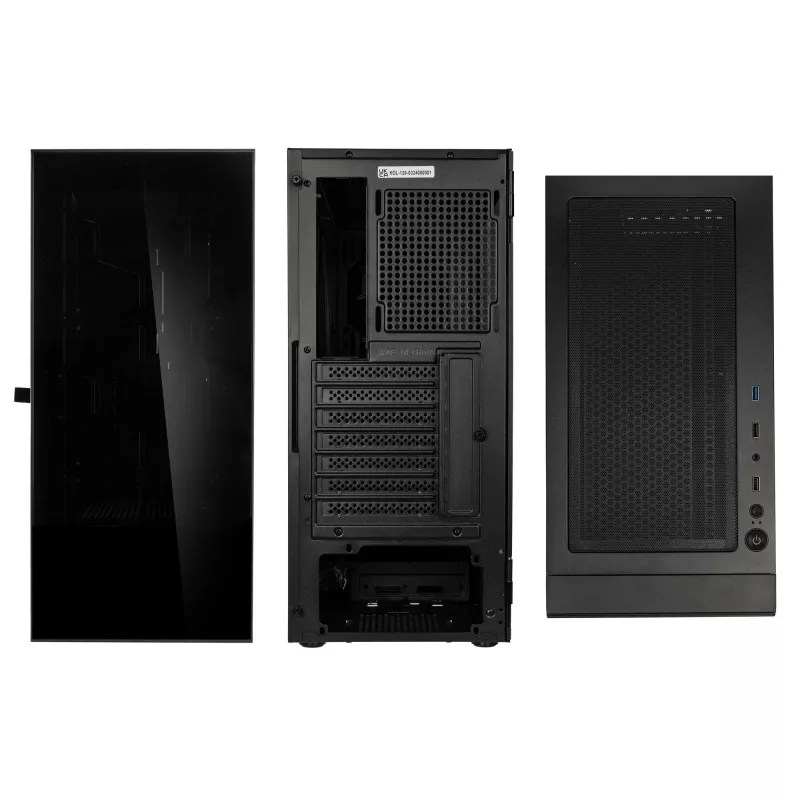 Computergehäuse Kolink Observatory HF Glass Core Midi-Tower – Schwarz