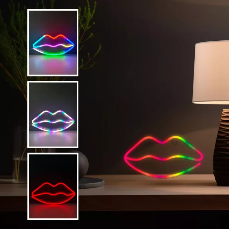 Neonlichter MANTA SNL61RGB LIPS RGB farbwechselndes Dekoschild, Modell SNL61RGB
