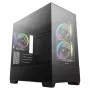 PC Midi Tower DeepCool CG380 3F – Schwarz, 235×437×451 mm, unterstützt 2x120 mm Seiten- + 1x120 mm Rücklüfter, Netzteil unten, 2,5-Zoll-/3,5-Zoll-HDD