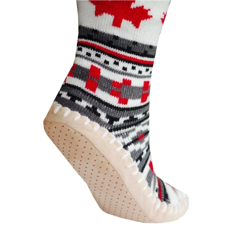 Slipper-Stiefel Glovii GQ4M Unisex – Winter, Obermaterial Polyester, synthetische Außensohle, Kohlefaser, Einheitsgröße, mehrfarbig (Grau/Rot/Weiß)