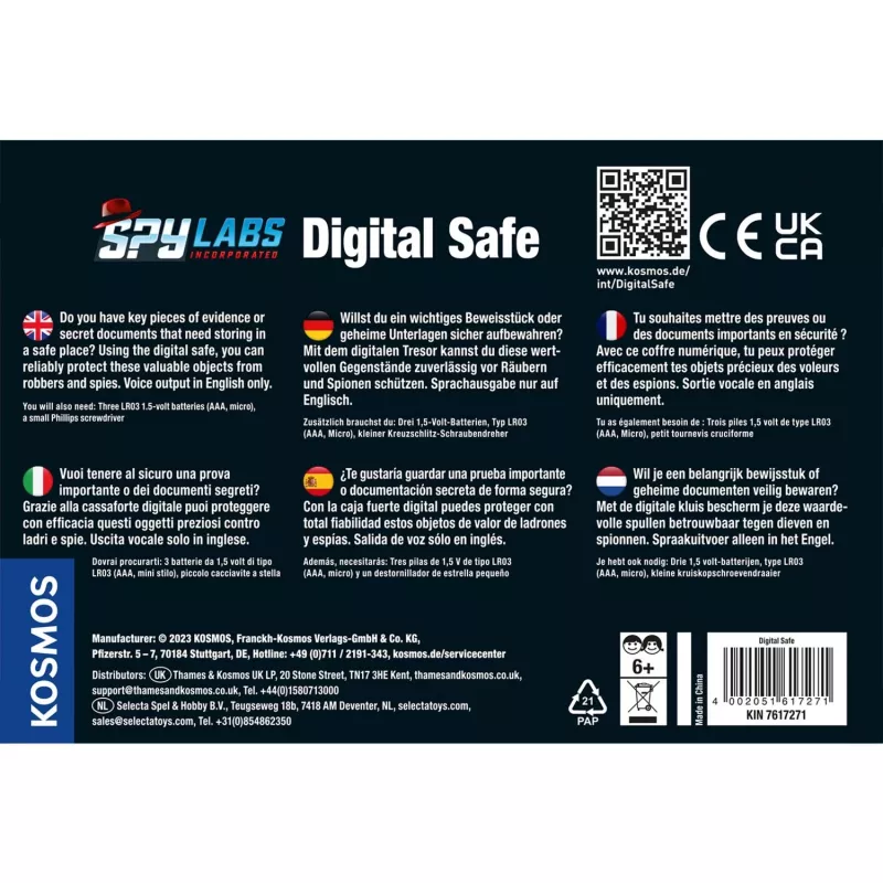 Spy Labs Incorporated Digital Safe, Detektiv-Sets mehrsprachige Version