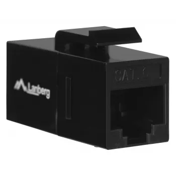 Keystone-Modul LANBERG KSU6-3000 — Cat6 U/UTP RJ-45 Buchse auf RJ-45 Buchse, flache Bauweise, schwarz