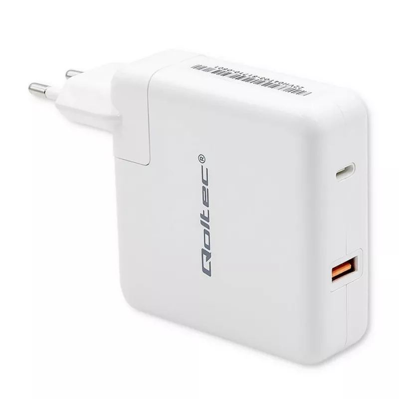 Qoltec GaN Charger FAST 108W | 5-20V | 3-4.7A | USB C | Weiß