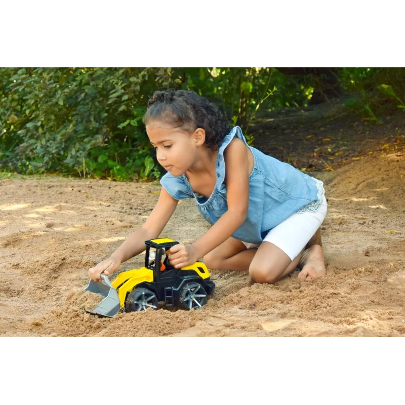 Spielzeug-Bulldozer Lena Truxx 2 Open Box 04512, Kunststoff-Baufahrzeug, Schiebespielzeug, kompakte Größe