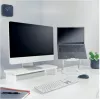 Monitorhalterung LEITZ Freestanding 64340001 — Tischständer für 61 cm (24 Zoll) Bildschirme, 20 kg Tragfähigkeit, höhenverstellbar, weiß