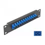 Fiber Optic Patch Panel DeLOCK 10 Zoll 12 Port SC Simplex blau 1U schwarz