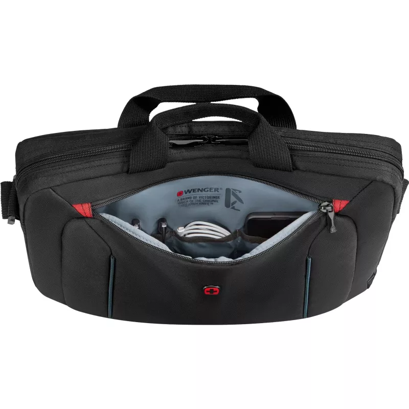 Laptoptasche Wenger BQ 16 Slimcase Toploader Schwarz — passend für 16-Zoll-Laptops, Toploader-Design, gepolstertes Fach