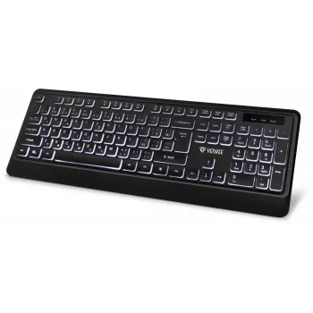 Leise USB-Tastatur mit Hintergrundbeleuchtung und flachen Tasten