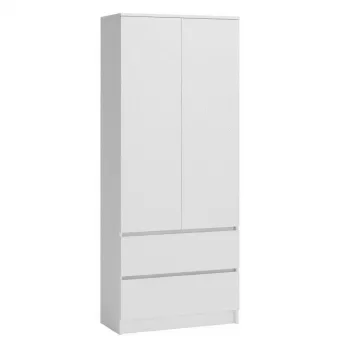 Garderobenschrank Top E Shop SZAFA MALWA B 5 Regale 2 Drehtüren Weiß 900×500×1800 mm